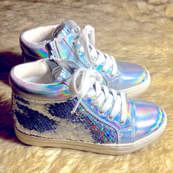 Cat & Jack Shoes - Sequined silver sneakers!!!  ฅ^•ﻌ•^ฅ